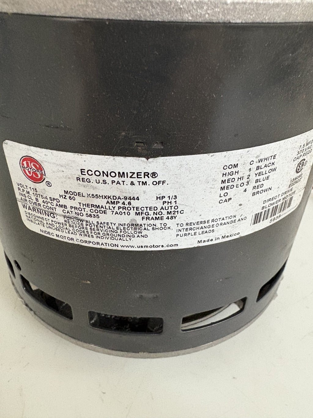 US MOTOR ECONOMIZER CONDENSER MOTOR  K 55HXKDA-9444 1/3 HP