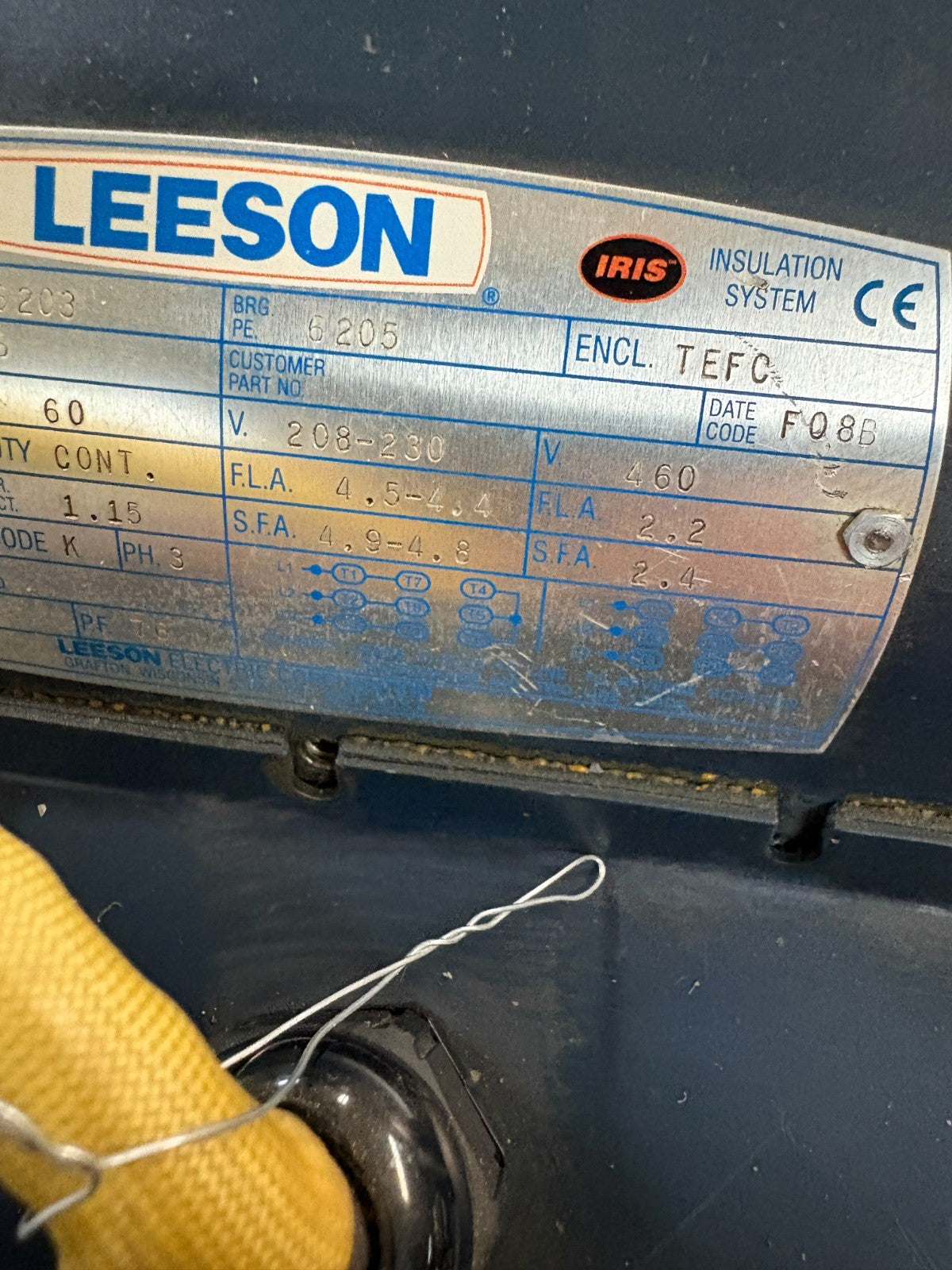 LEESON 1.5 HP MOTOR C145T17FK 41B G121051.00