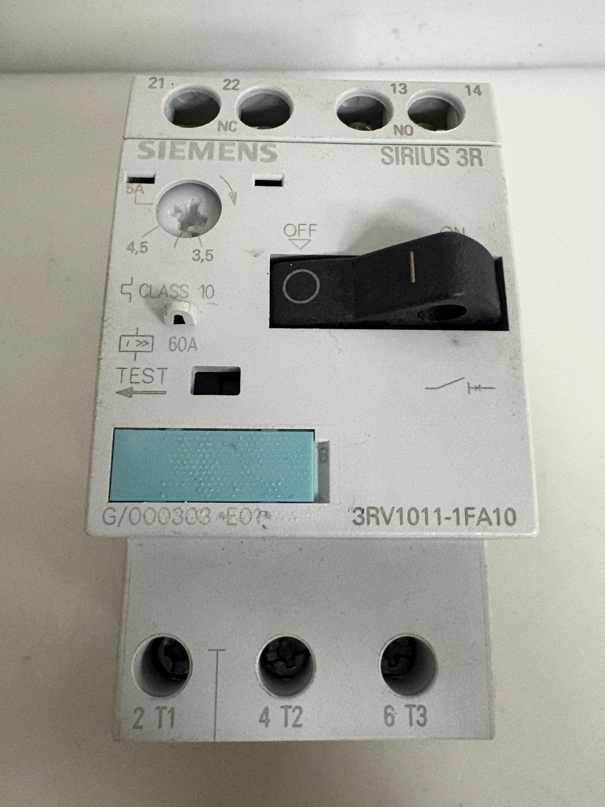 SIEMENS MOTOR CIRCUIT BREAKER 3RV1011-1FA10
