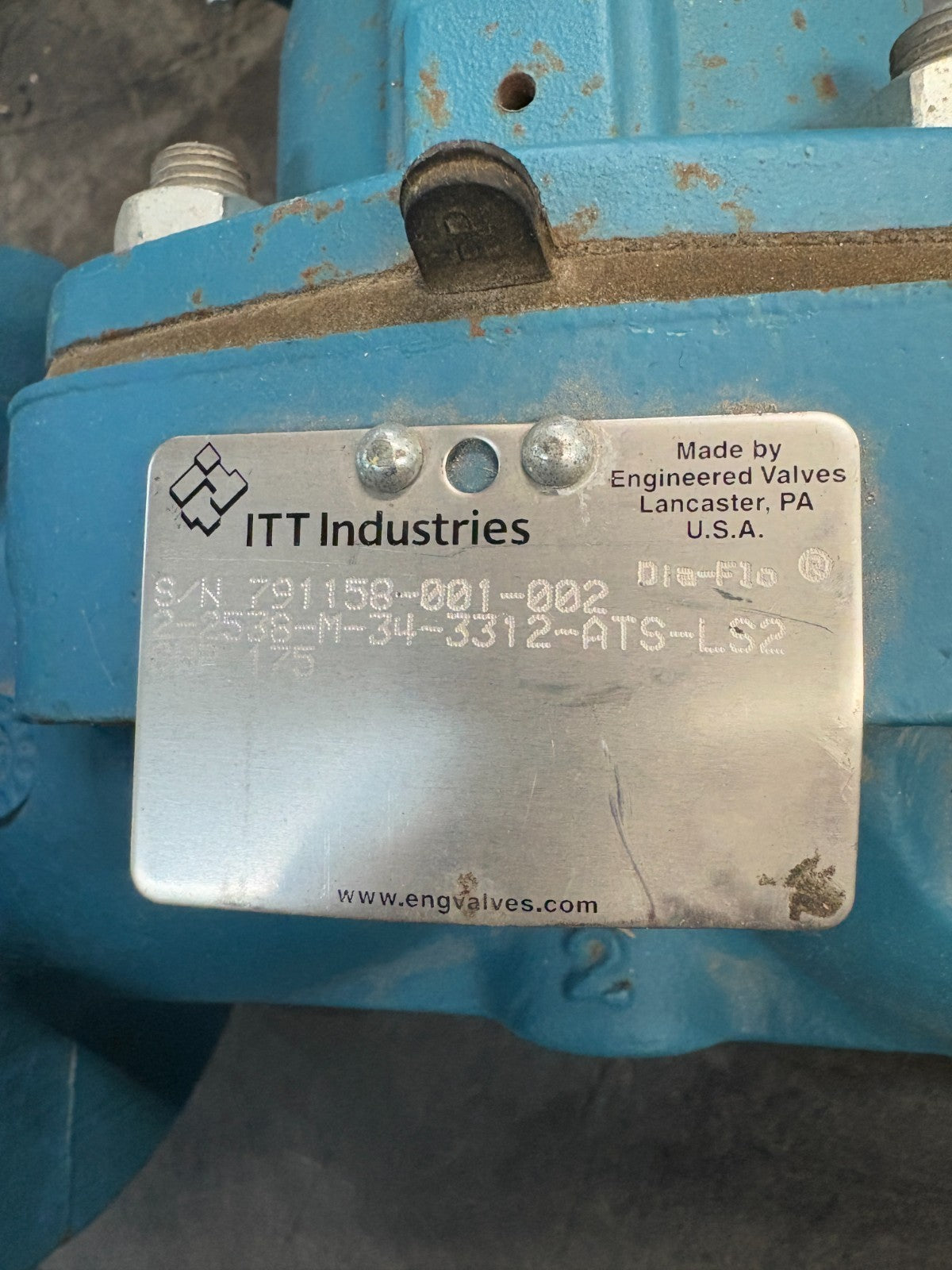 ITT PNEUMATIC DIAPHRAGM VALVE 2" 2536-M-34-3312-ATS-LS2 CWP 175 W/2 MICRO SWITCH
