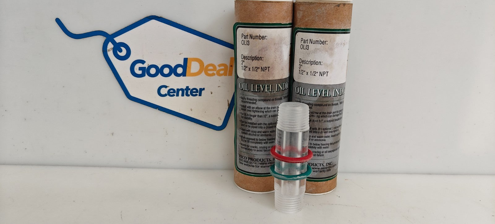 LOT OF 2 ESCO PRODUCTS OIL LEVEL INDICATOR 3" 1/2" X 1/2" NPT0