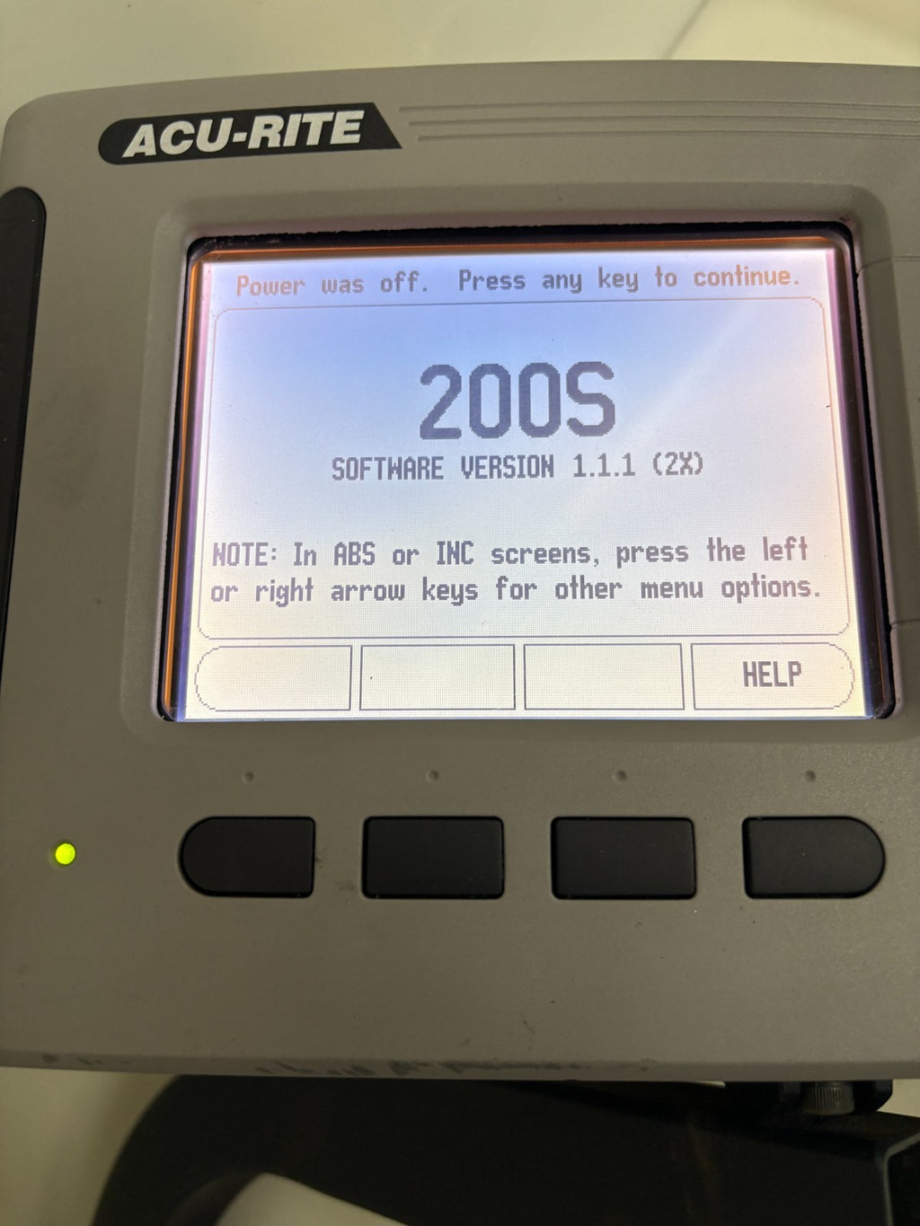 ACU-RITE 200 S 2X READOUT SYSTEM #532882-22 W/PIVOTING STAND