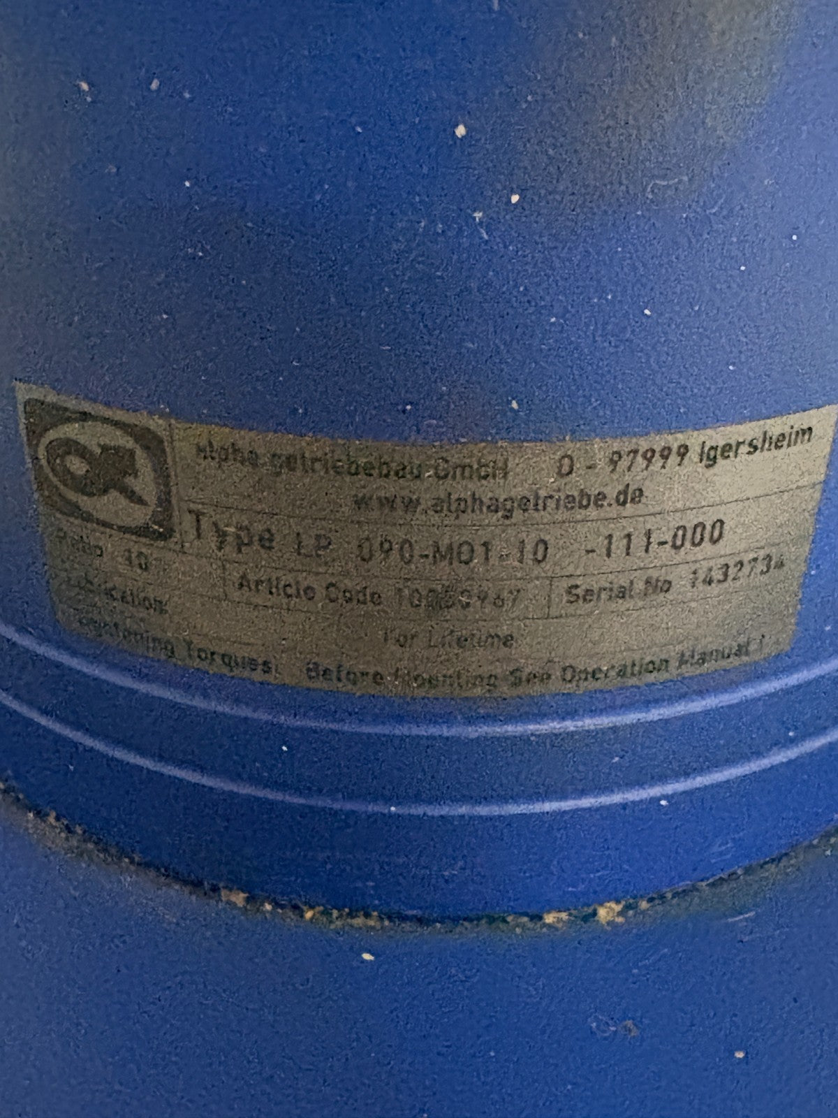 ALPHA GEAR BOX LP 090-M01-10-111-000 1