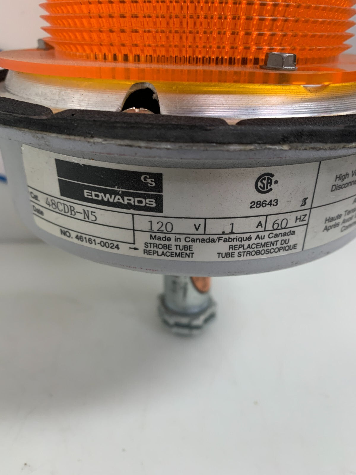 EDWARDS AMBER STROBE LIGHT 48 CDB-N5