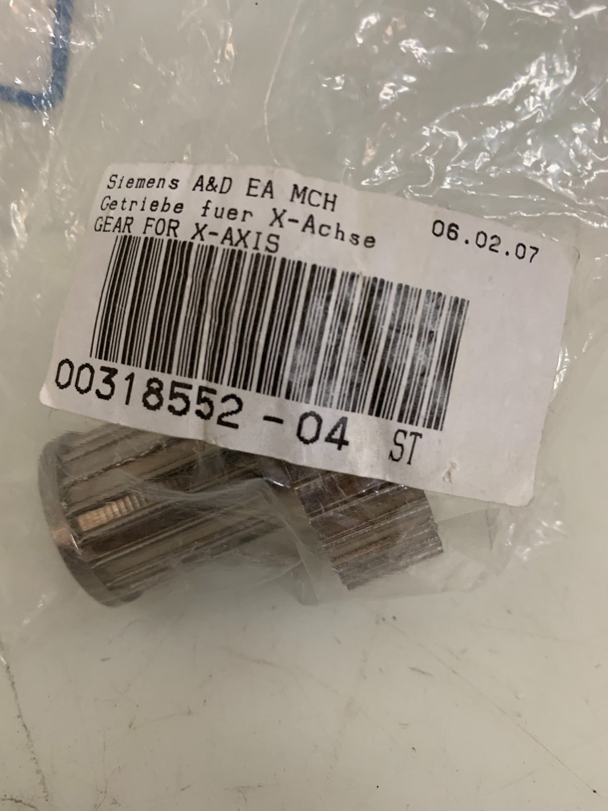 SIEMENS X ASIS GEAR 00318552-04