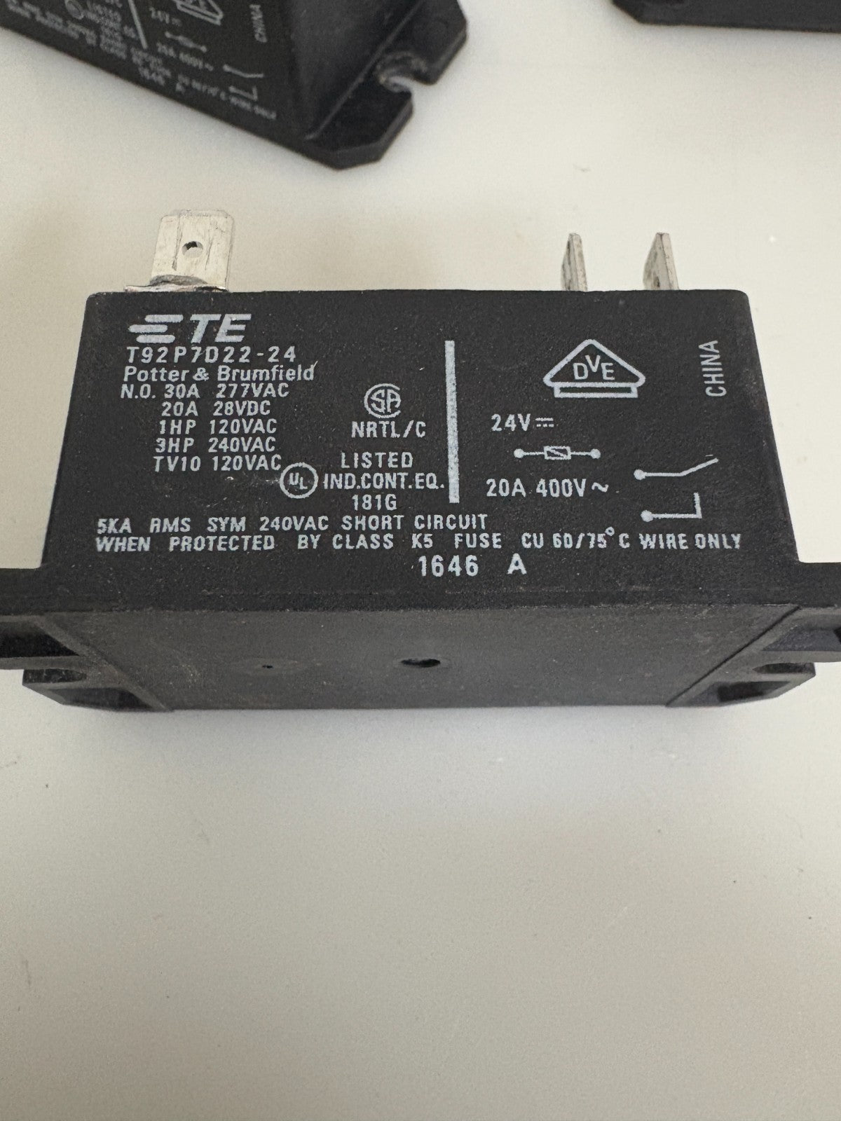 LOT OF 5 TE CONNECTIVITY 24V RELAY