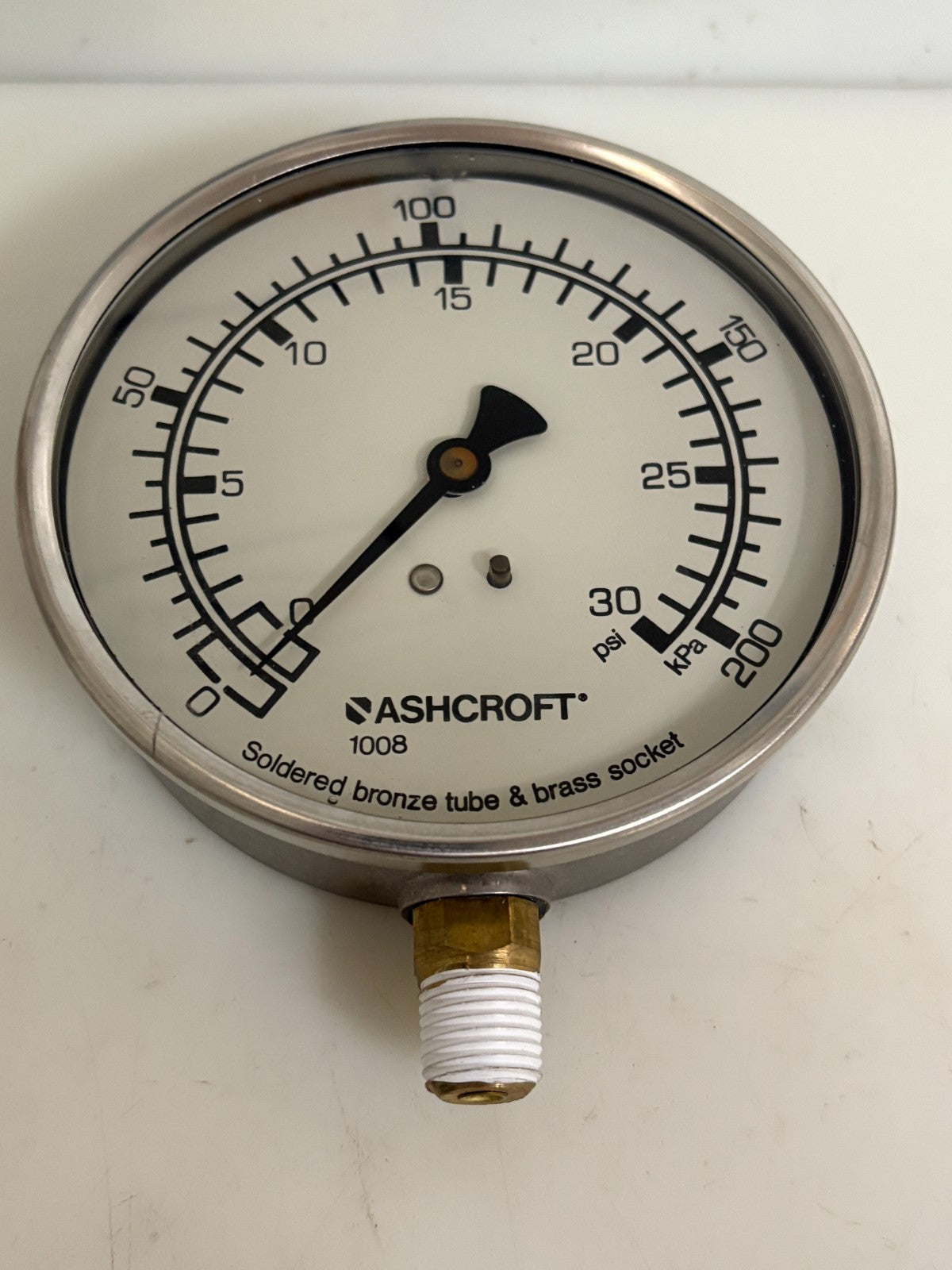 ASHCROFT S STEEL 0-30PSI PRESSURE GAUGE 100MM