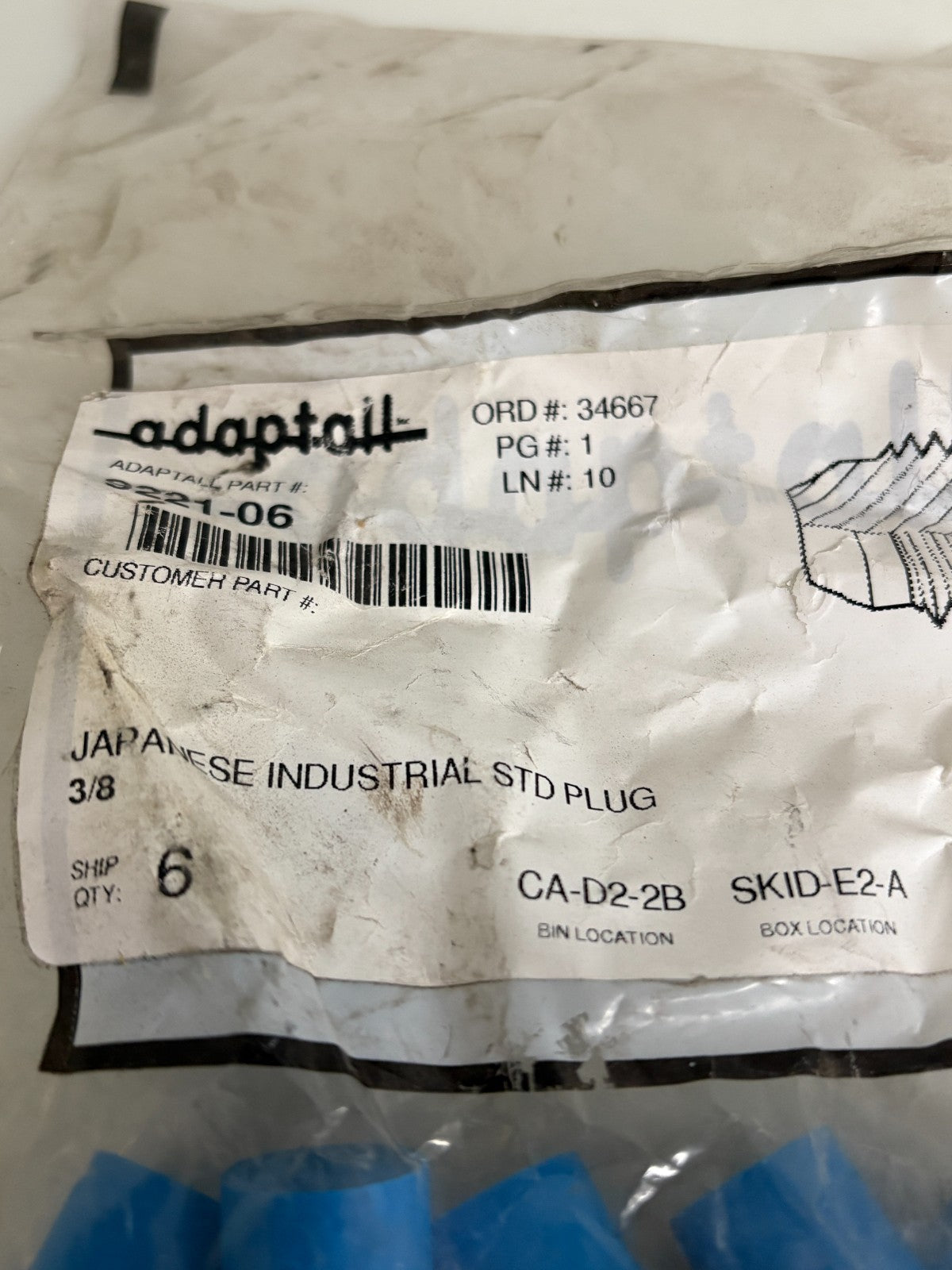 LOT OF 6 ADAPT ALL JAPANESE IND 3/8 ST D PLUG 9221-062