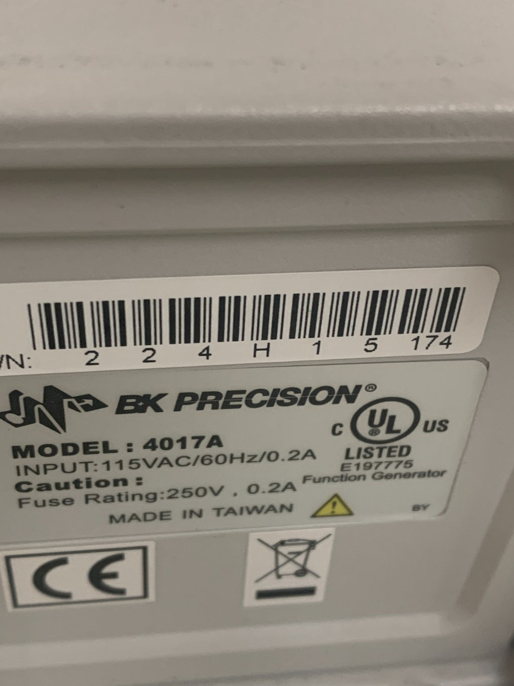 BK PRECISION 10MHZ SWEEP/FUNCTION GENERATOR #4017A3