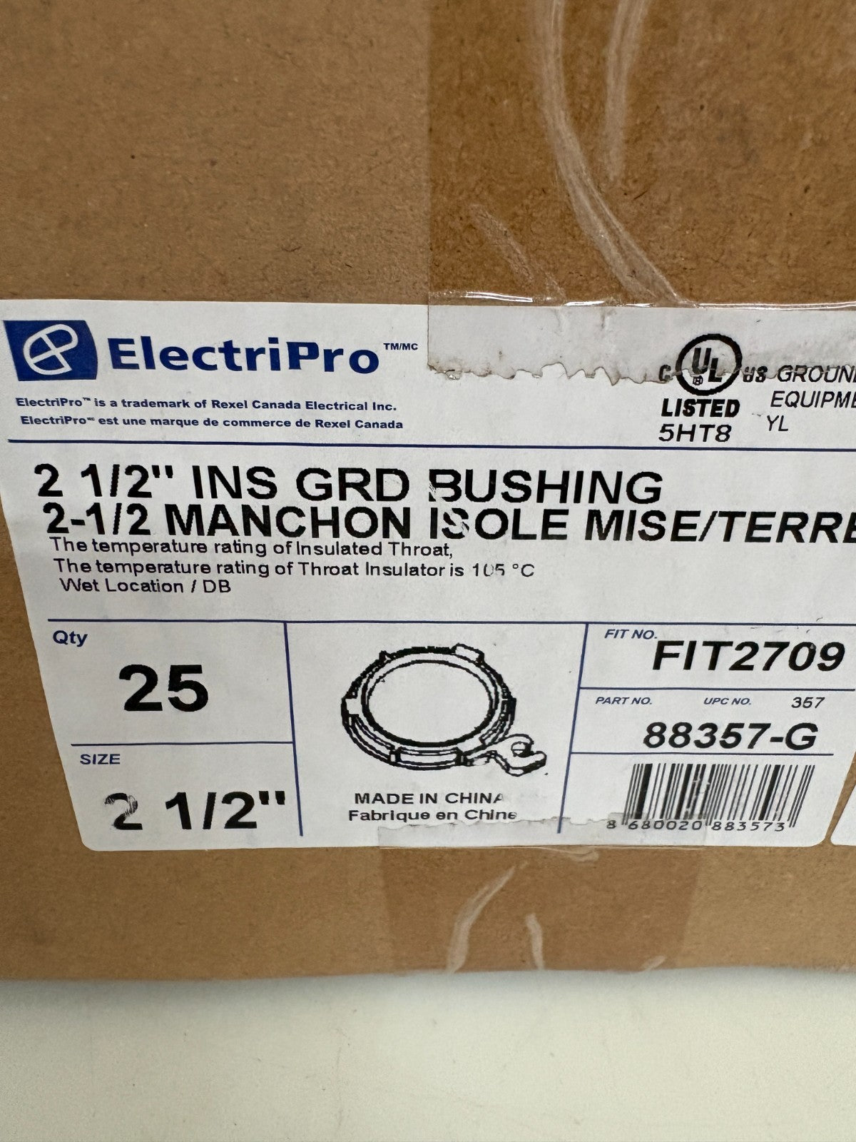 ELECTRI PRO 21/2 INSULATED GROUND BUSHING 25 IN BOX2