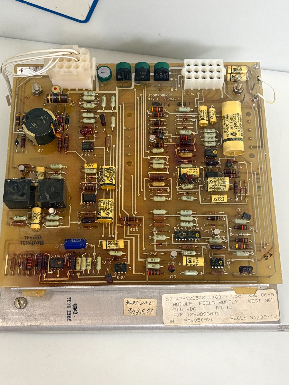 WESTINGHOUSE FIELD REGULATOR CONTROL 1888B93G011