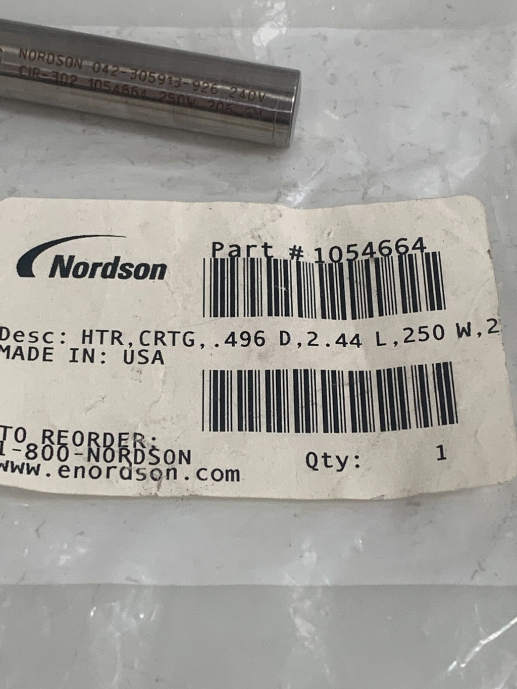 NORDSON CARTRIDGE HEATER ELEMENT #1054664