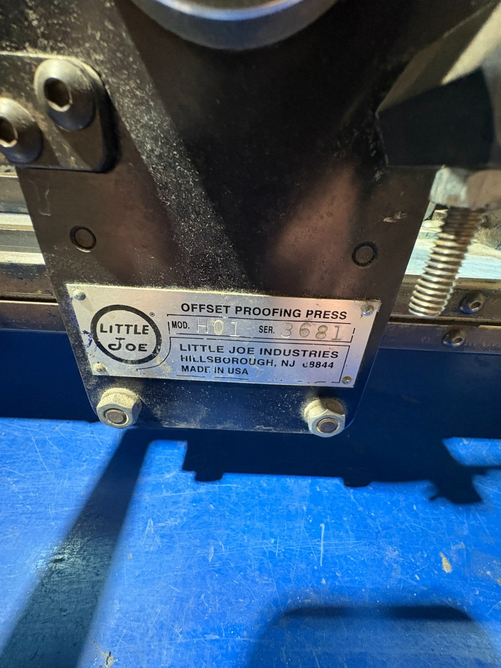 LITTLE JOE OFFSET PROOFING PRESS 1 AND 2 COLOR PRESS H 01 W/3 4"X6" PRINTING