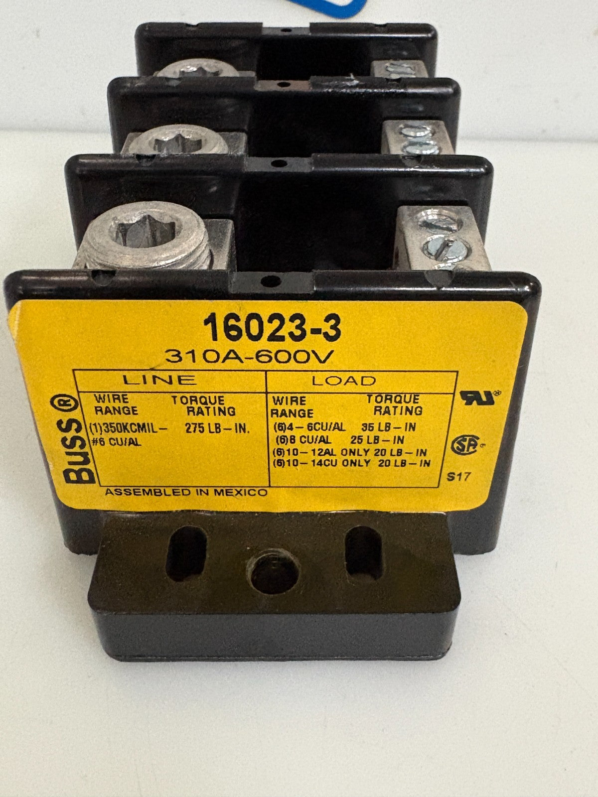 BUSSMAN COOPER BUSS FUSE BLOCK 16023-3 2