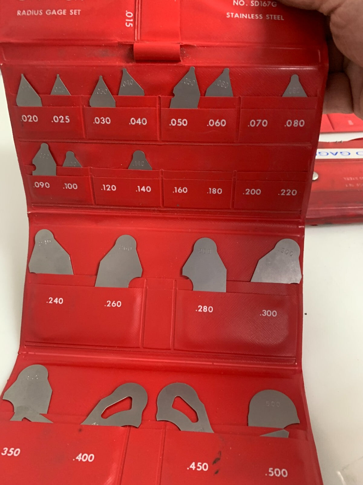 STARRETT RADIUS GAUGE SET SD167 6 3X S167C