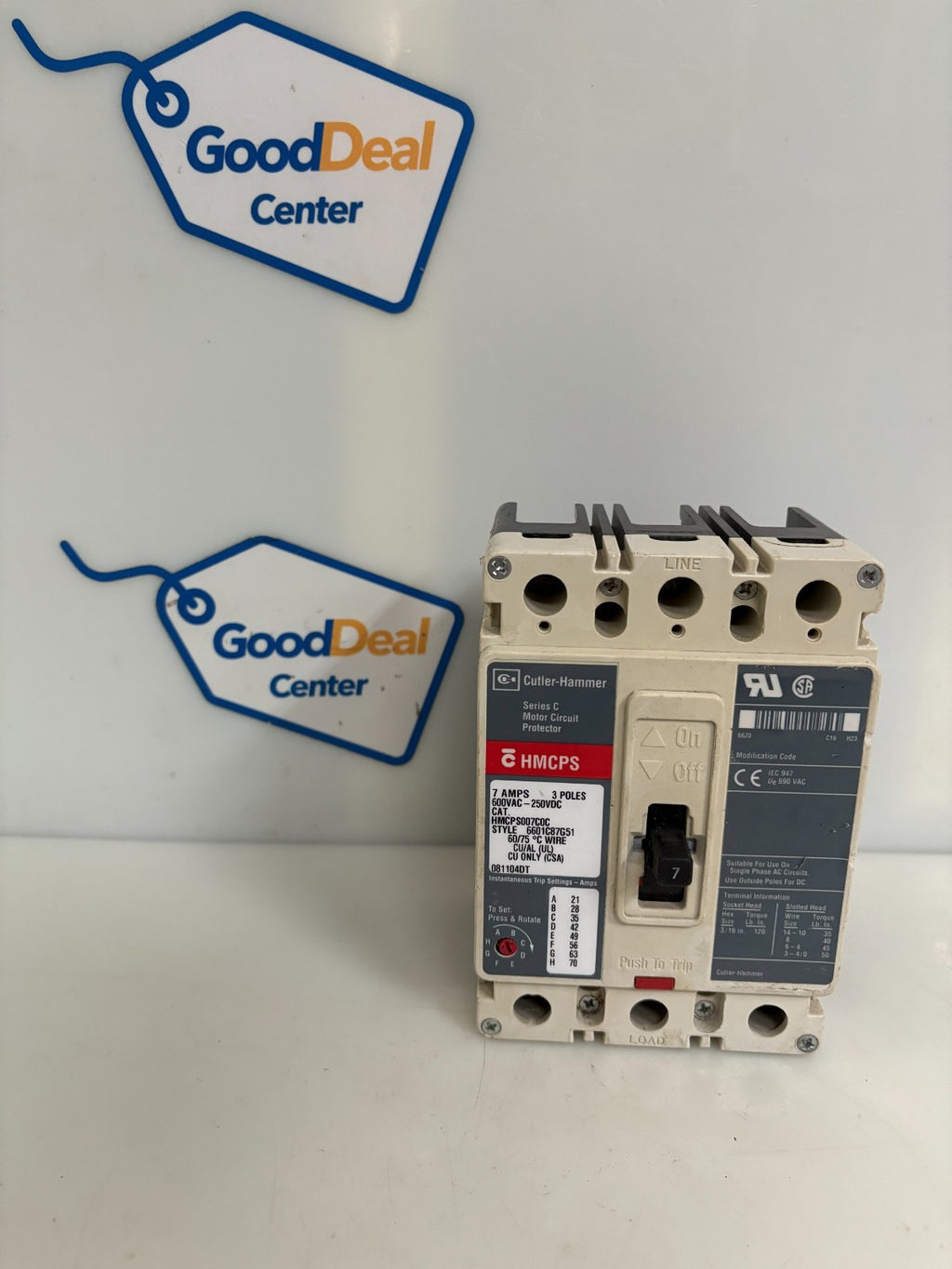 EATON CUTLER HAMMER 7AMPS CIRCUIT BREAKER HMCPS007C0C