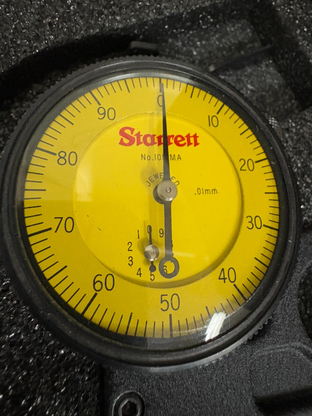 STARRETT DIAL THICKNESS GAGE 0-10 MM #1015 MA IN CASE