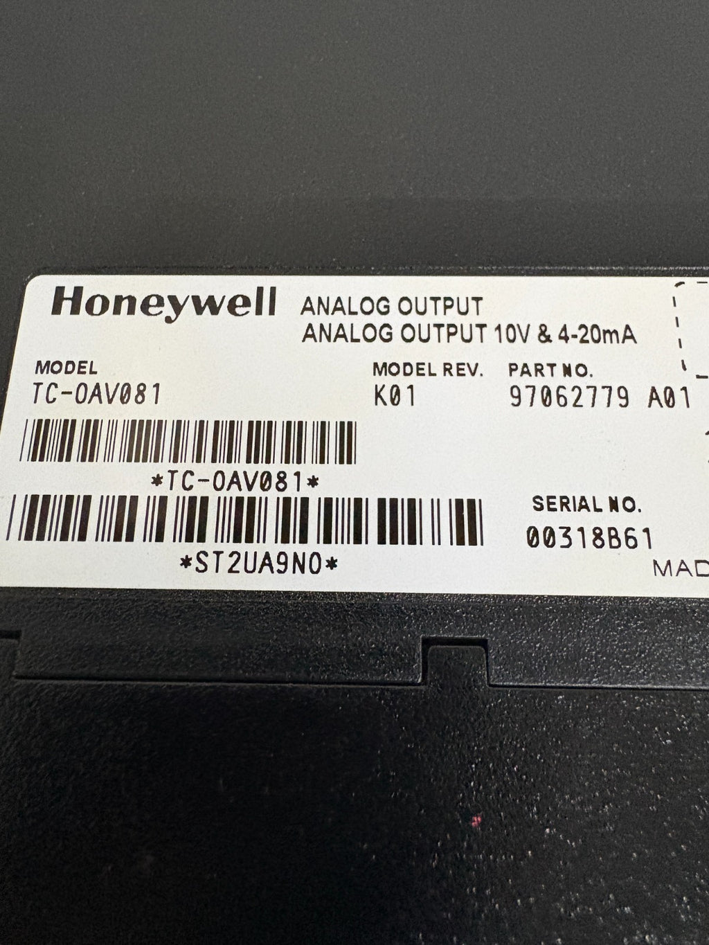 HONEYWELL ANALOG INPUT MODULE TC-0AV 081 K01 97062779 A01