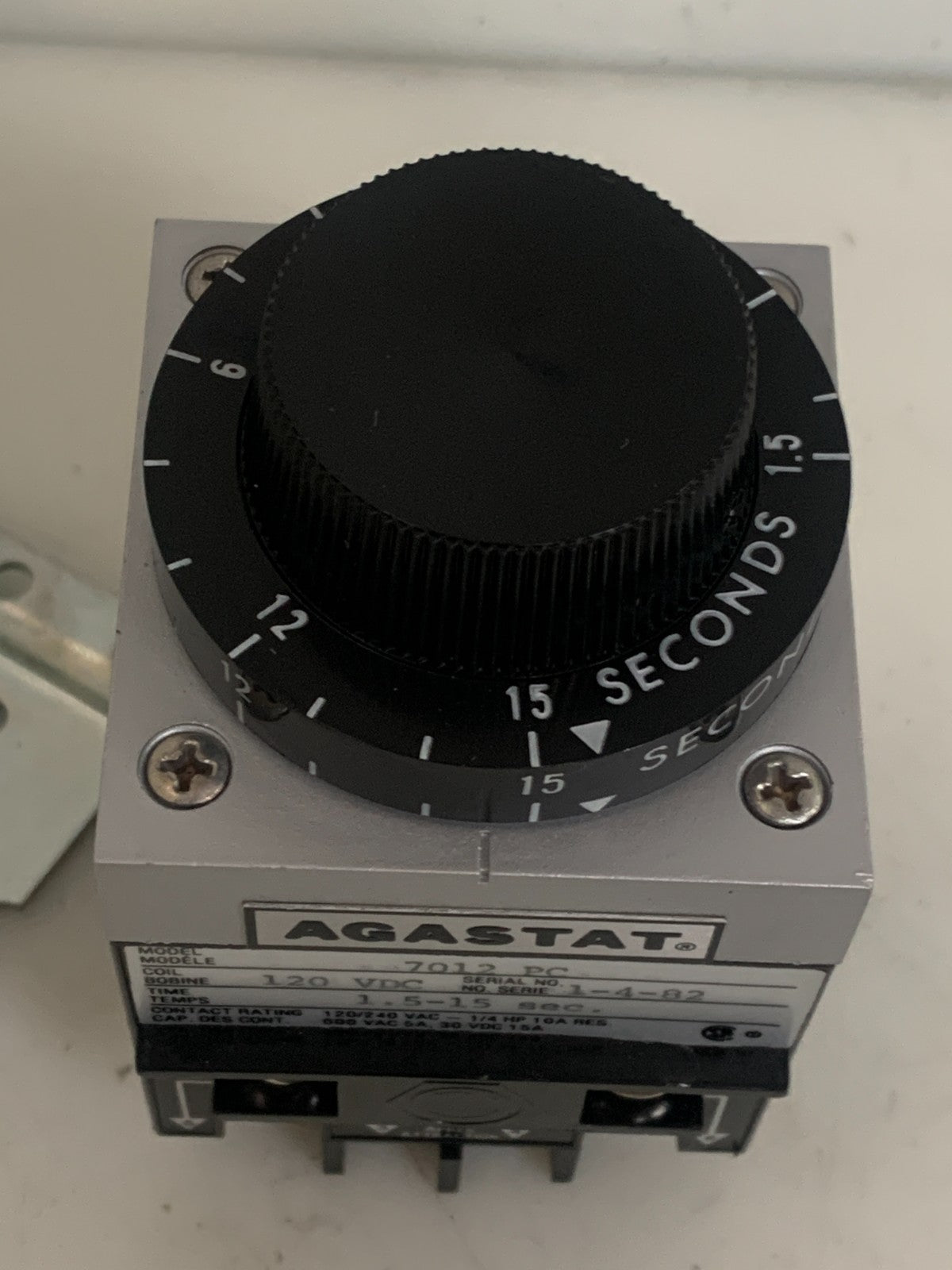 AGASTAT 1.5 15 SEC TIME DELAY RELAY #7012 PC