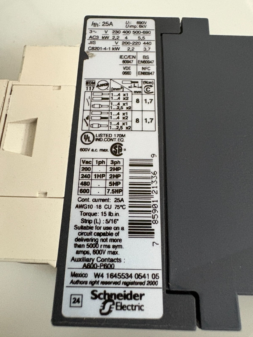 LOT OF 2 SCHNEIDER CONTACTOR LC1 D09 BD
