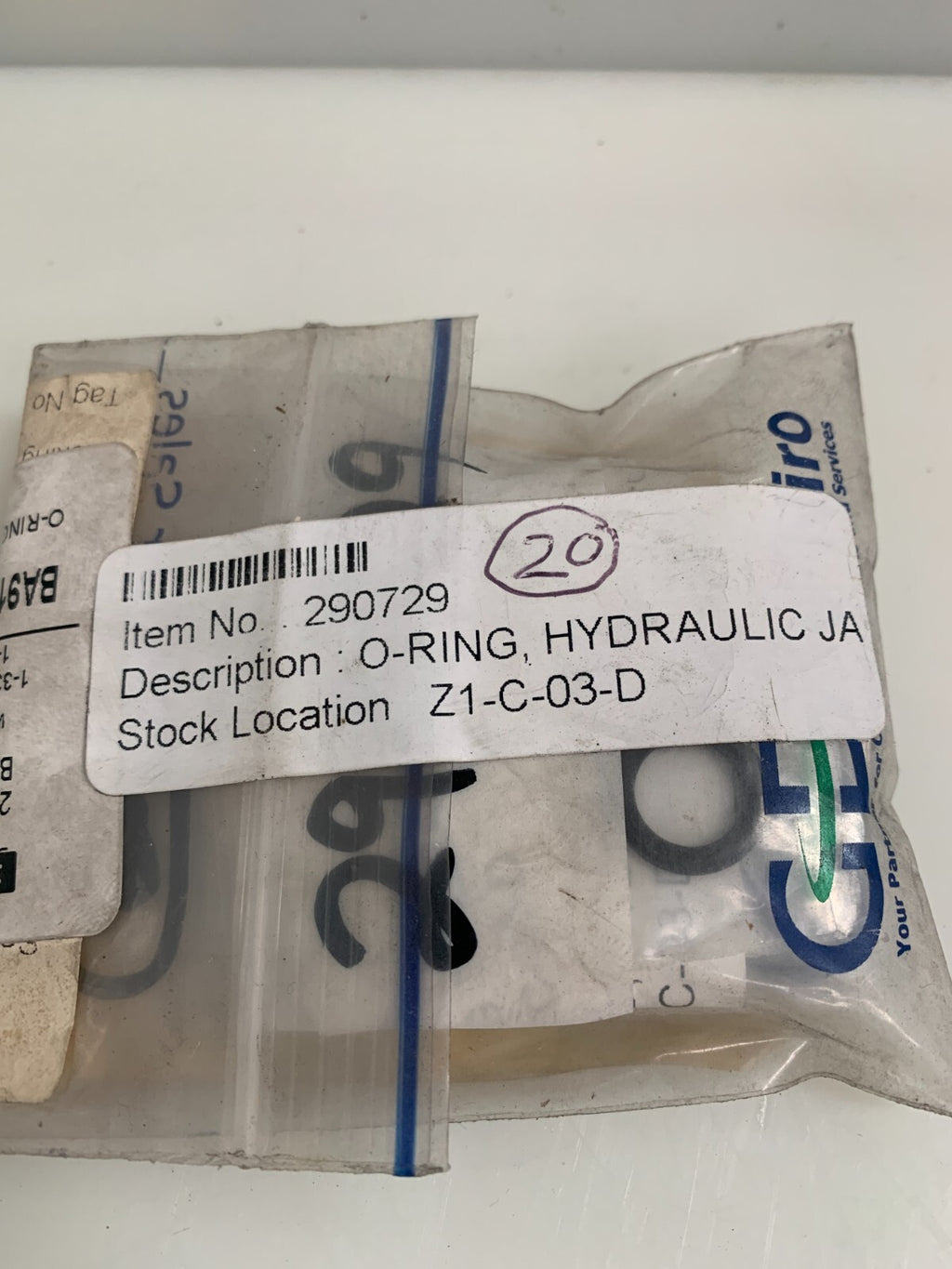LOT OF 20 GEA HYDRAULIC ORING #290729