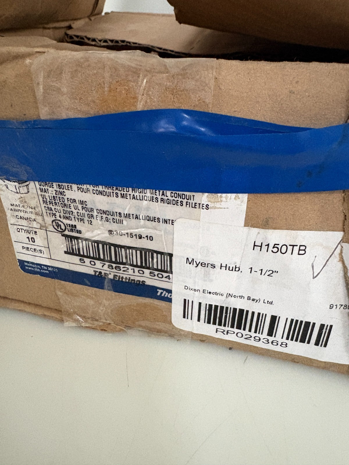 ABB THOMAS & BETTS 1 1/2" CONDUIT HUB ZINC H150-TB 3