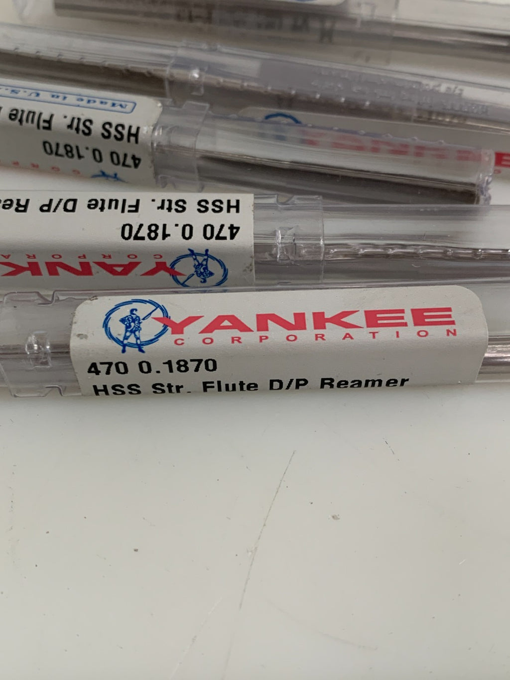 LOT OF 6 YANKEE HSS STR. FLUTE D/P REAMER 470 0.18701