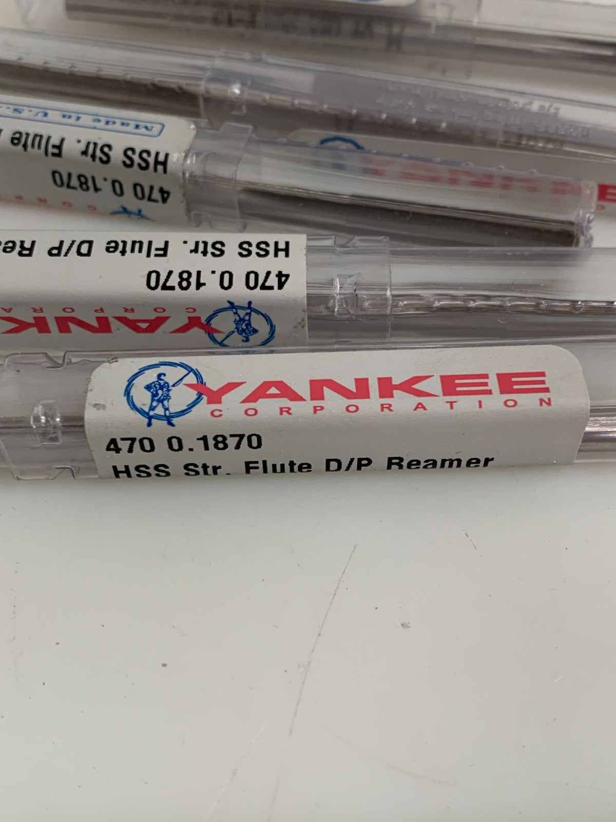 LOT OF 6 YANKEE HSS STR. FLUTE D/P REAMER 470 0.18701