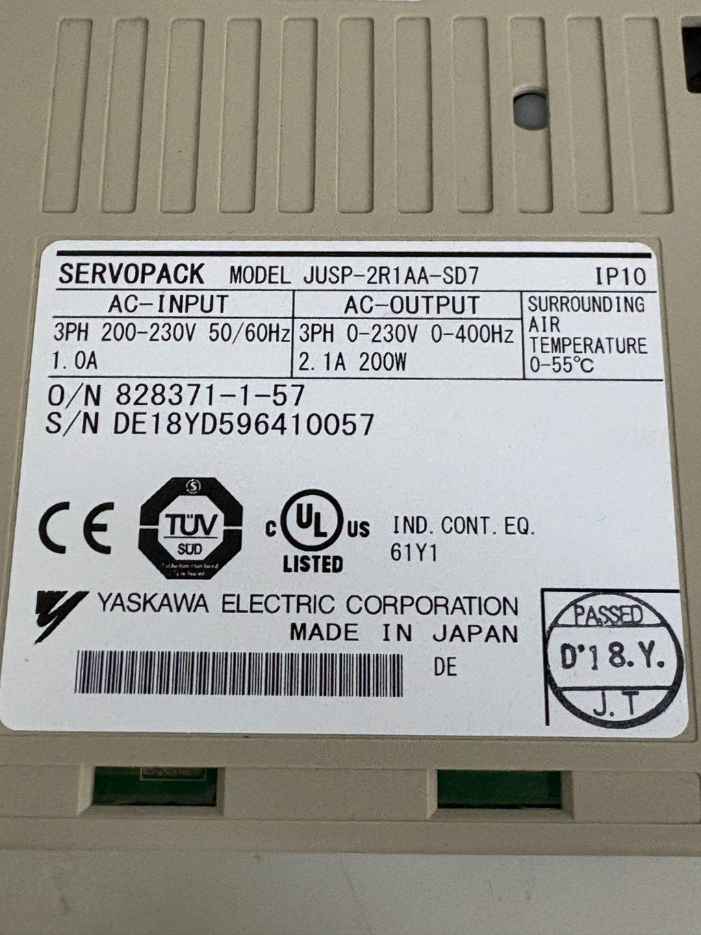 YASKAWA SERVOPACK SGDM-04AC-SD2