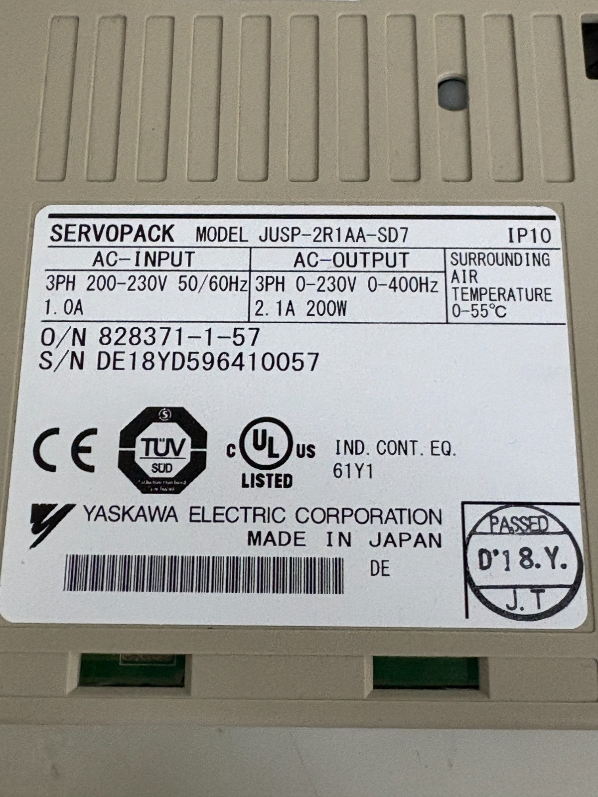 YASKAWA SERVOPACK SGDM-04AC-SD2