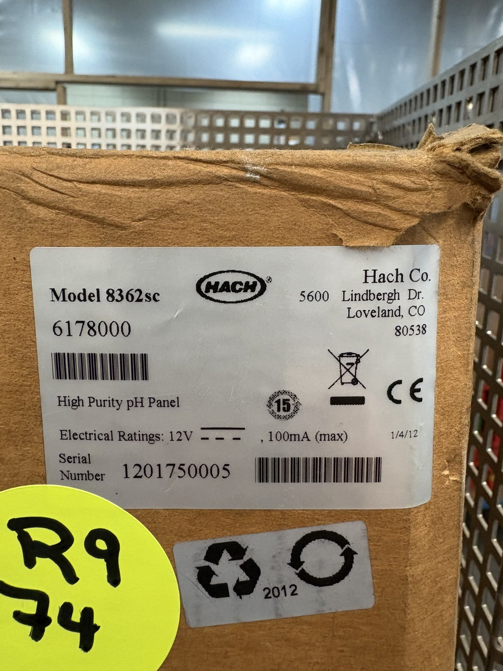 HACH 8362 SC HIGH PURITY WATER ORP PANEL