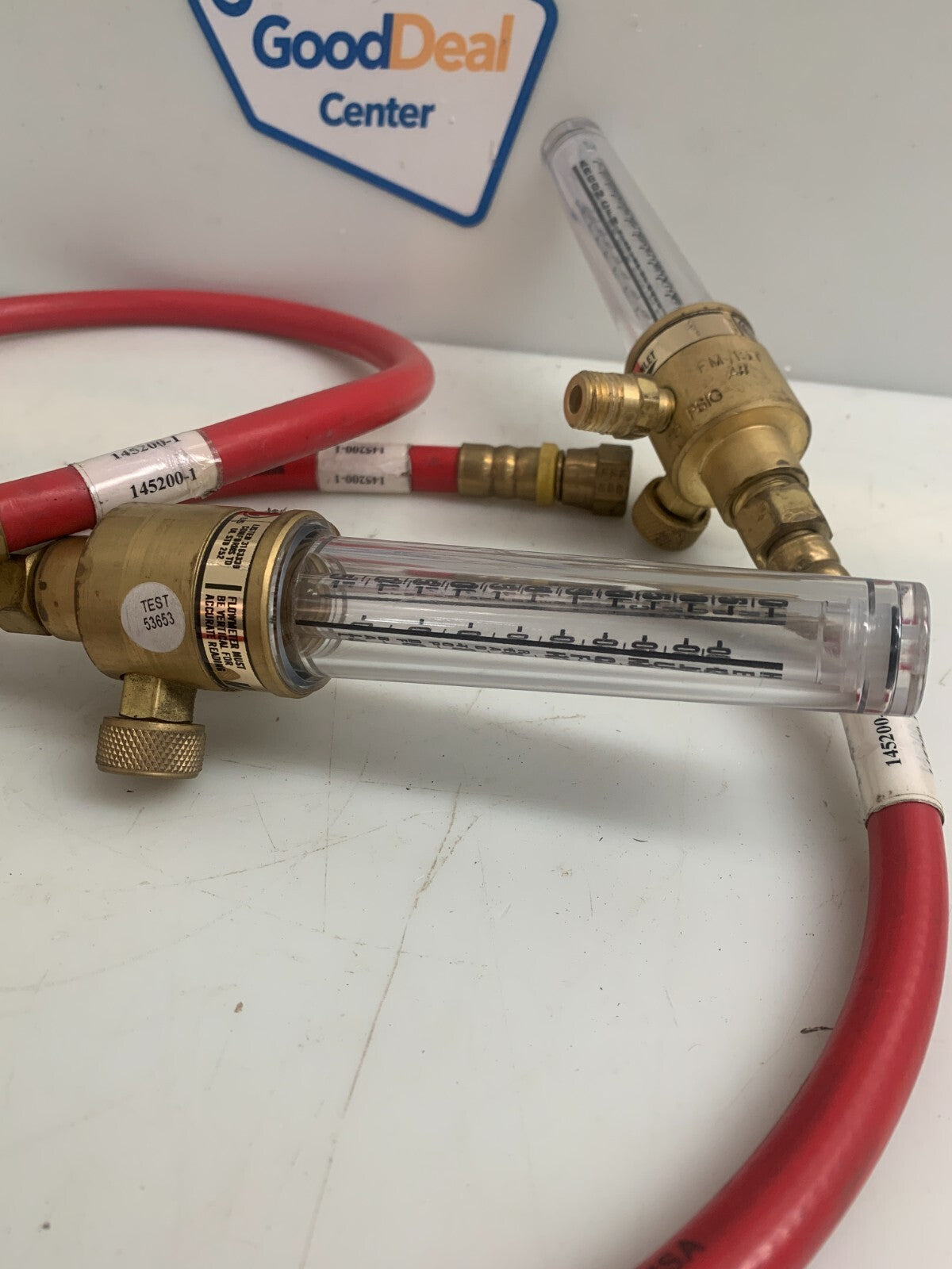 Lot of 2 Victor FM157 AB Flow Meter 25Psig w/hose