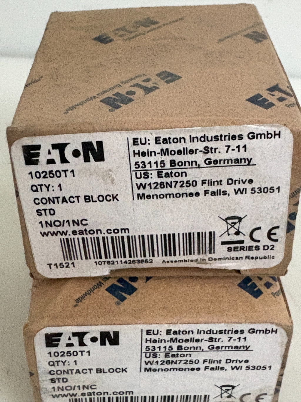 LOT OF 3 EATON CONTACT BLOCK #10250T13