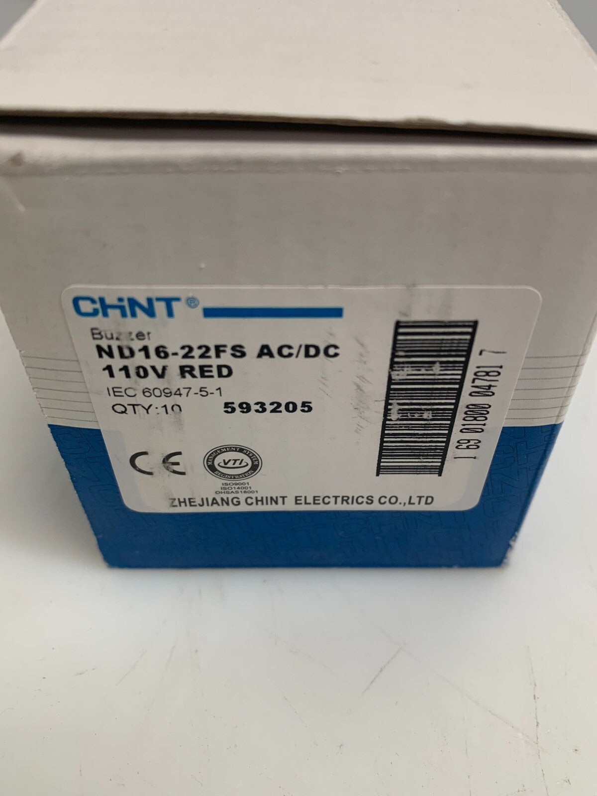 Lot of 9 Chint ND16-22FS indicator light Red