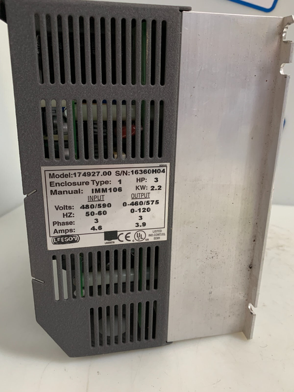 LEESON AC TECH 3PH AC DRIVE #174927.00