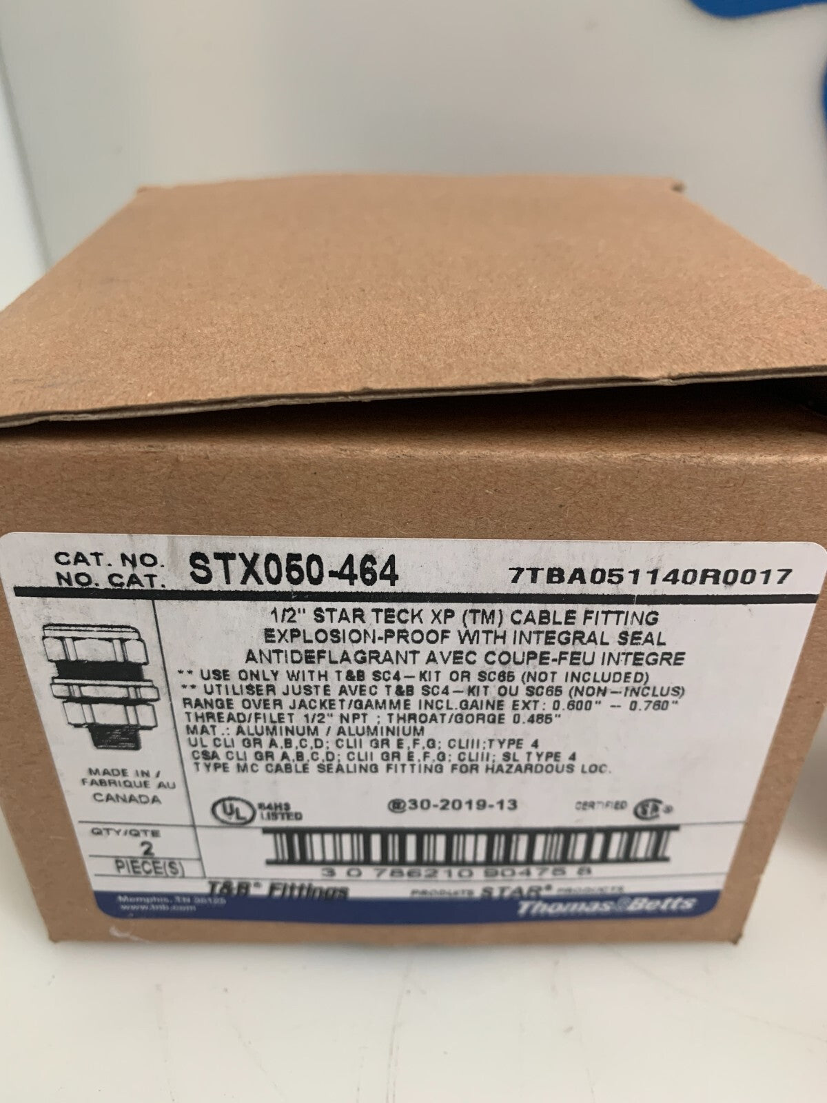 THOMAS & BETTS STX050-464 / STX050464 1/2" Star Teck XP (NEW IN BOX) 2 pieces