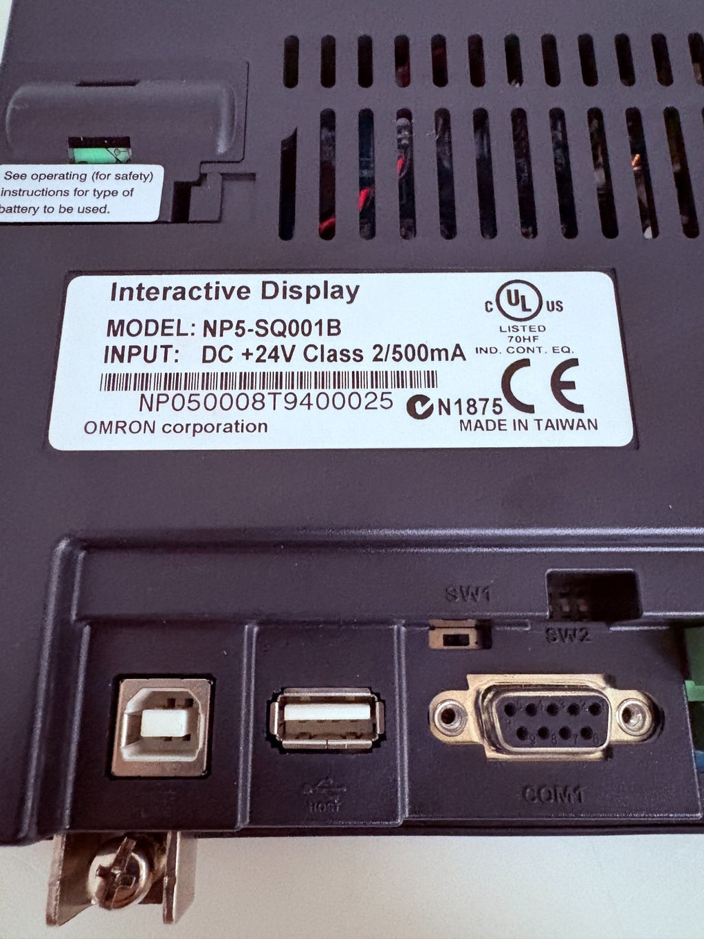 OMRON INTERACTIVE DISPLAY NP5-SQ001B