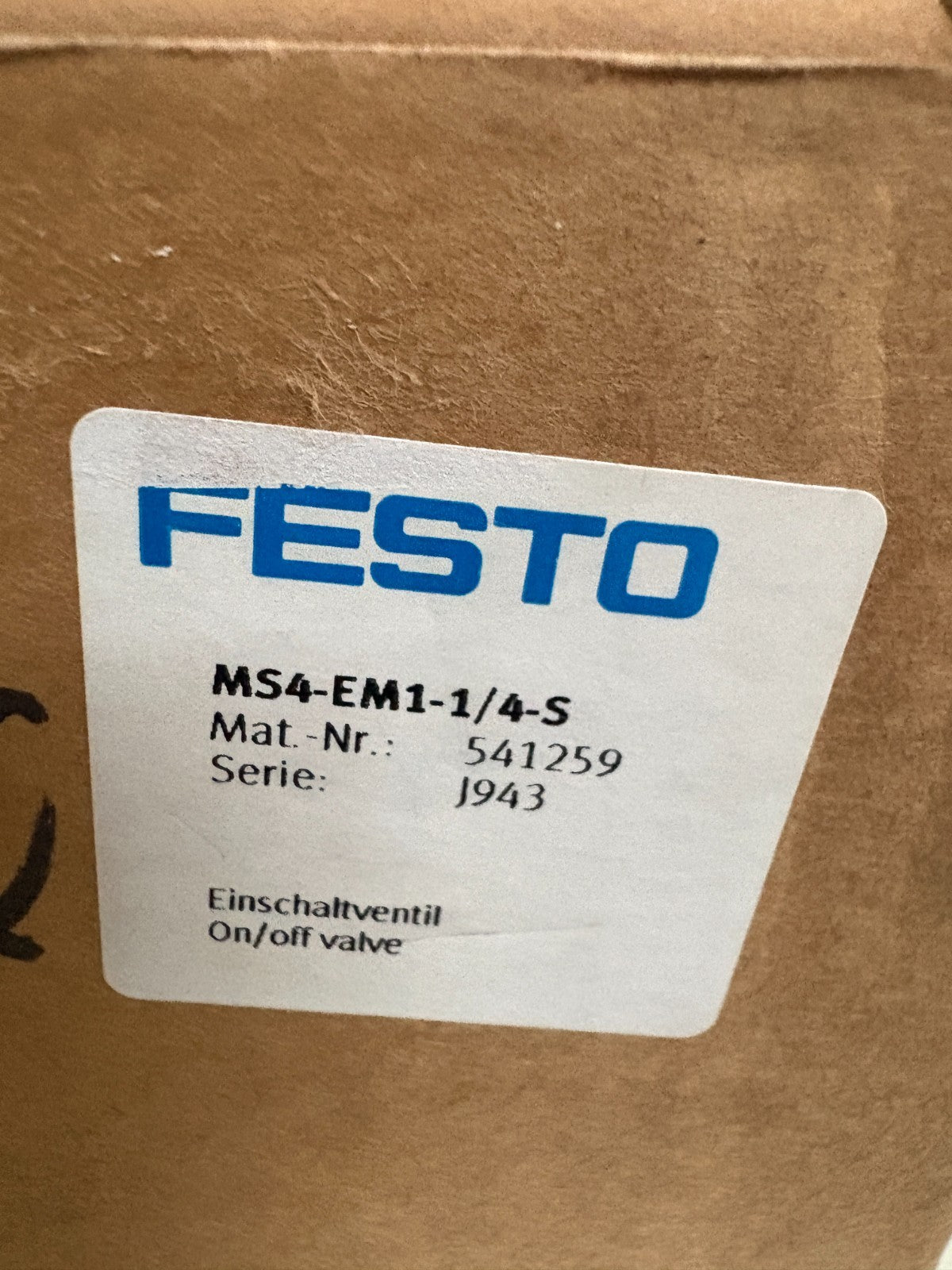 FESTO ON/OFF MANUAL VALVE MS4-EM1-1/4-S2