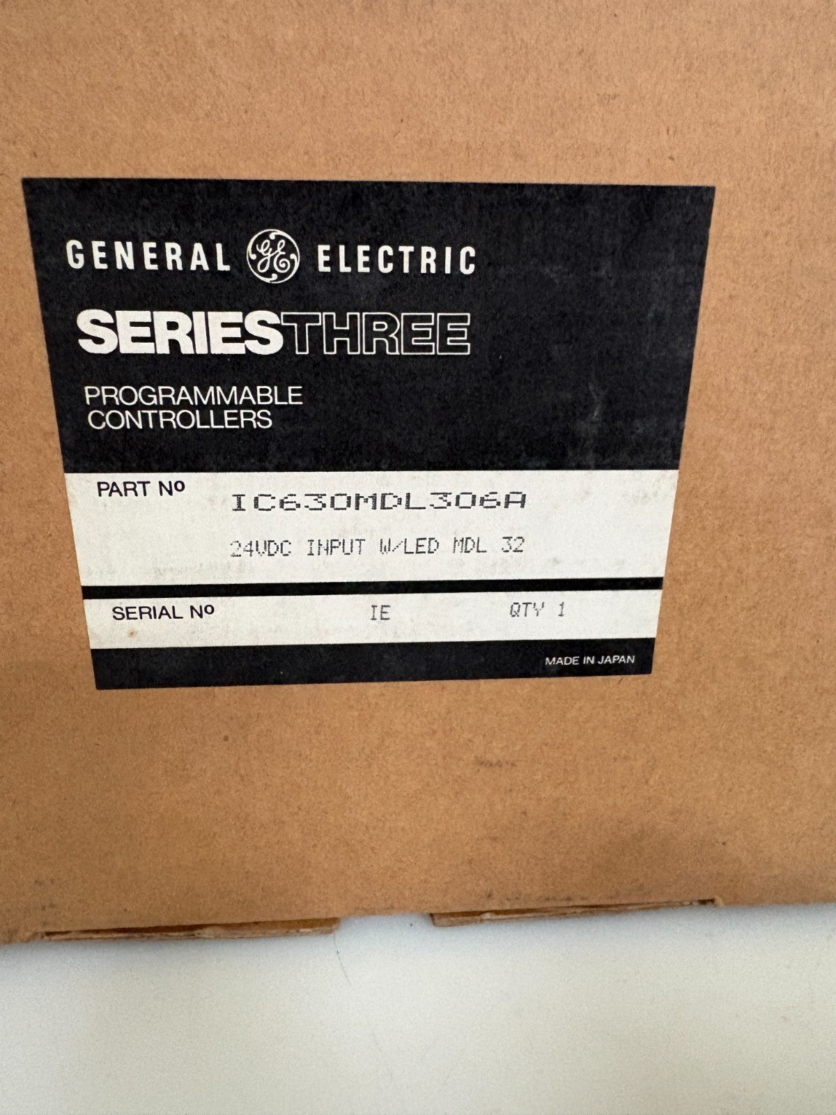 GE FANUC SERIES 3 24VDC INPUT W/LED MDL 32 IC630MDL306A3