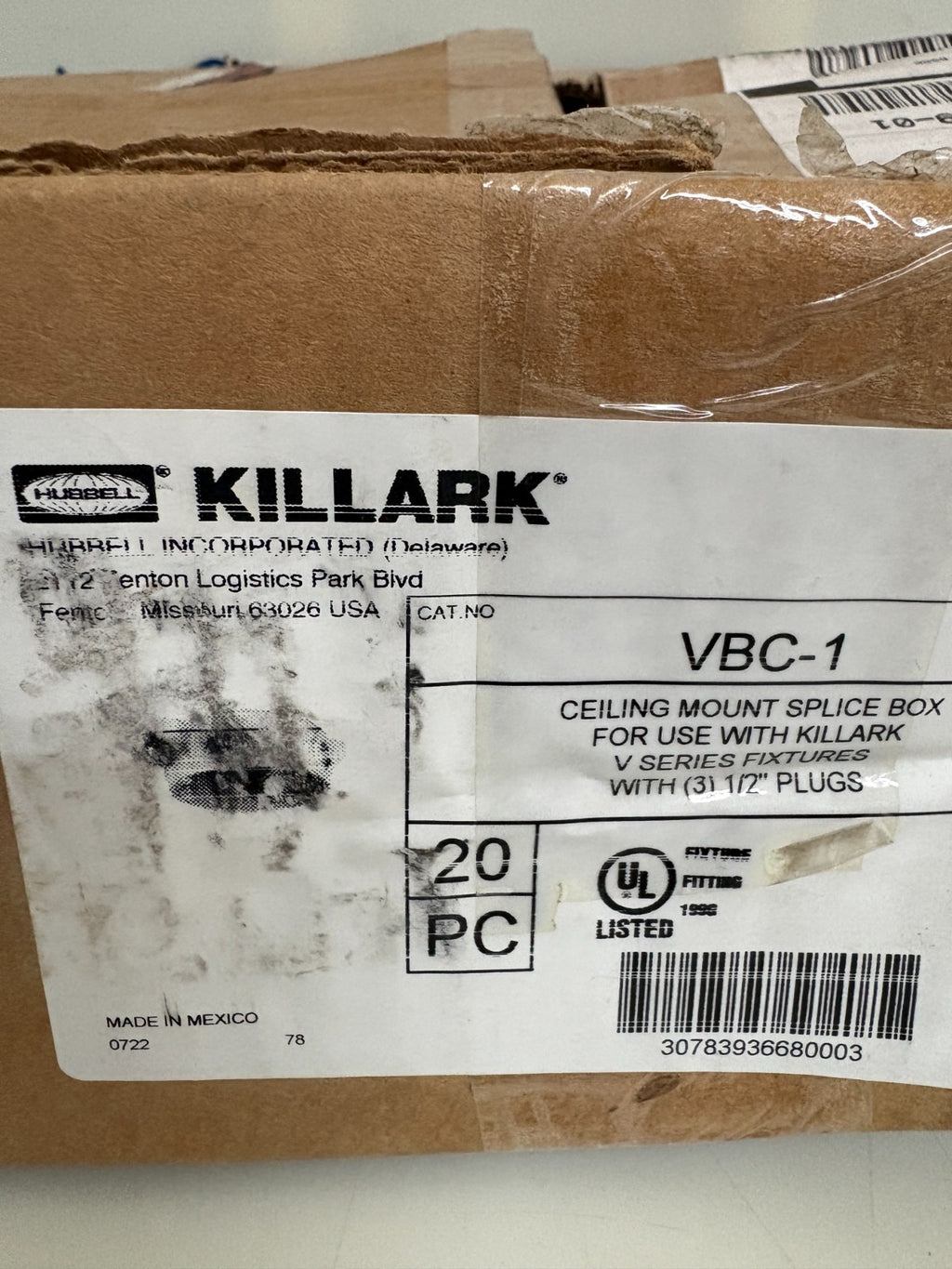 HUBBELL KILLARK CEILING MOUNT SPLICE BOX VBC-1  20 IN BOX2