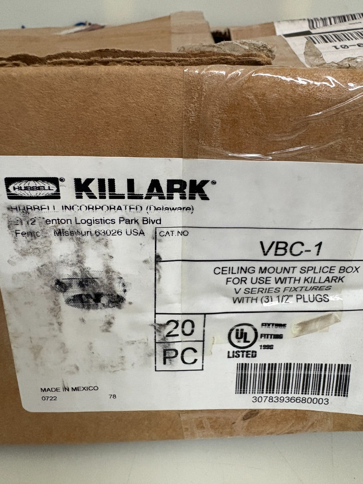HUBBELL KILLARK CEILING MOUNT SPLICE BOX VBC-1  20 IN BOX2