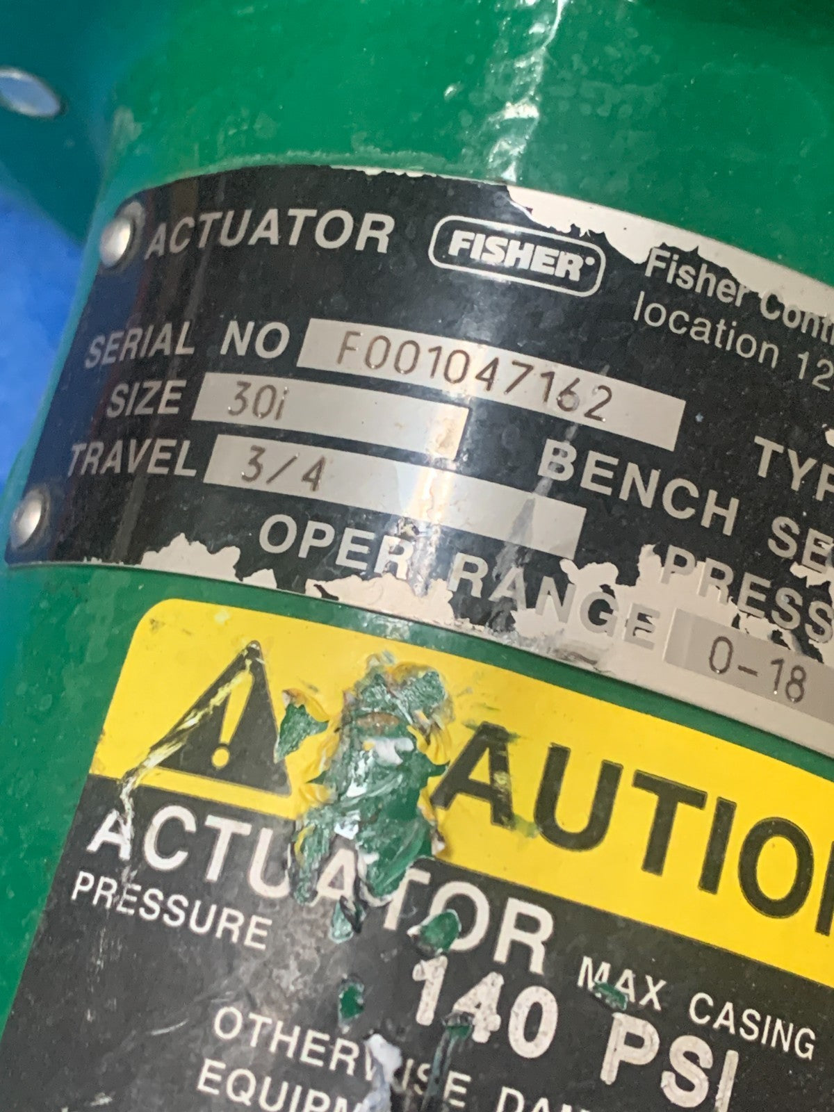 FISHER ACTUATOR TYPE 357 SIZE 301 TRAVEL 3/42