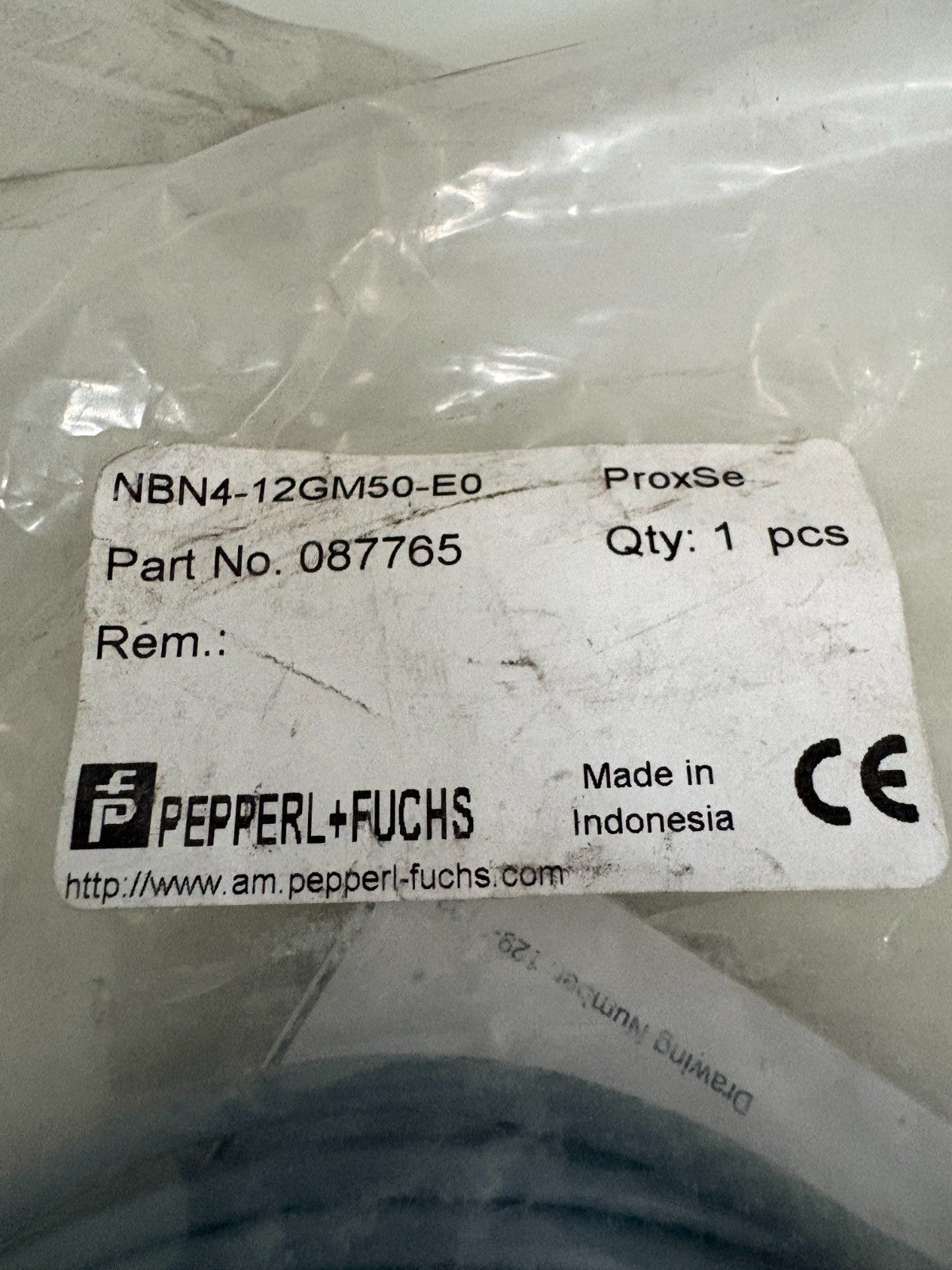 PEPPERL + FUCHS INDUCTIVE SENSOR #087765 NBN4-12GM50-EO2
