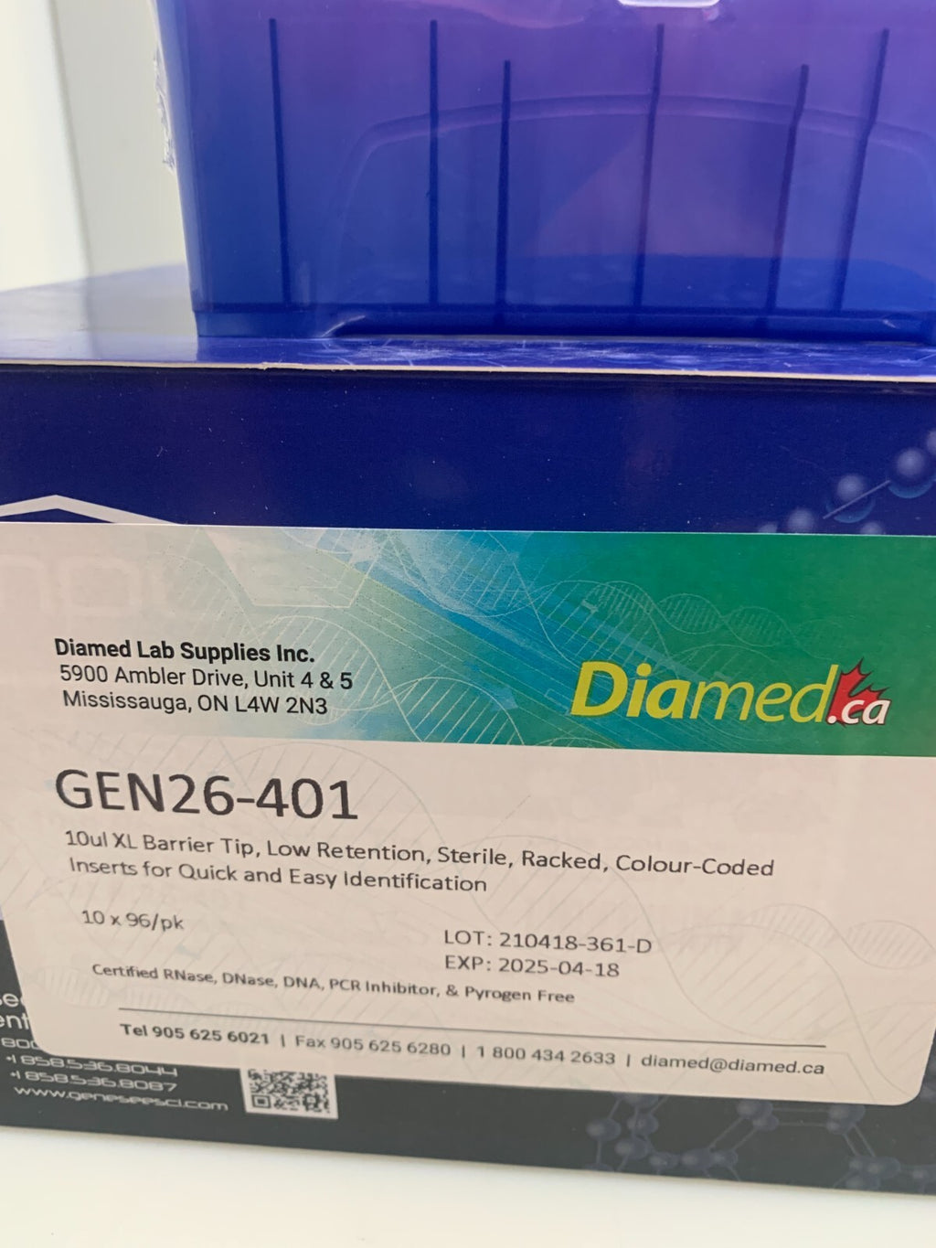 OLYMPUS Plastics GEN26-401 10ul XL Barrier Tip inserts 10x96/pk1