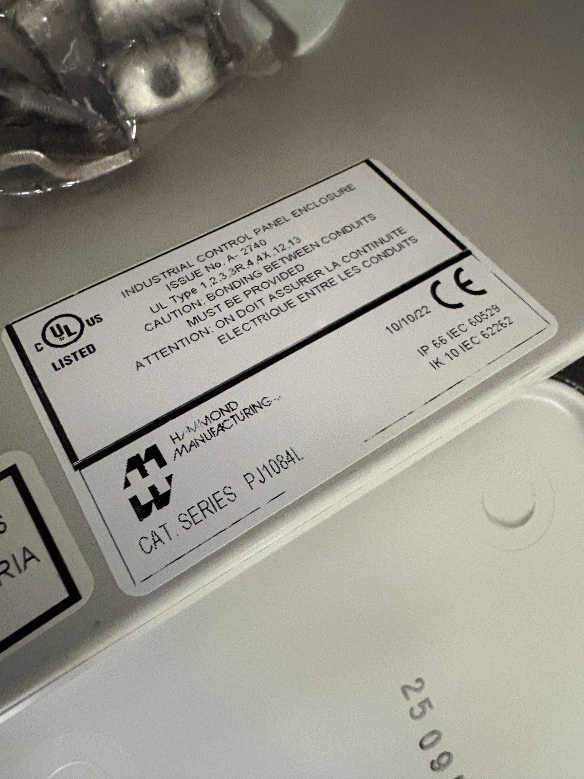 HAMMOND MANUFACTURING POLYESTER JUNCTION BOX PJ1084L 2