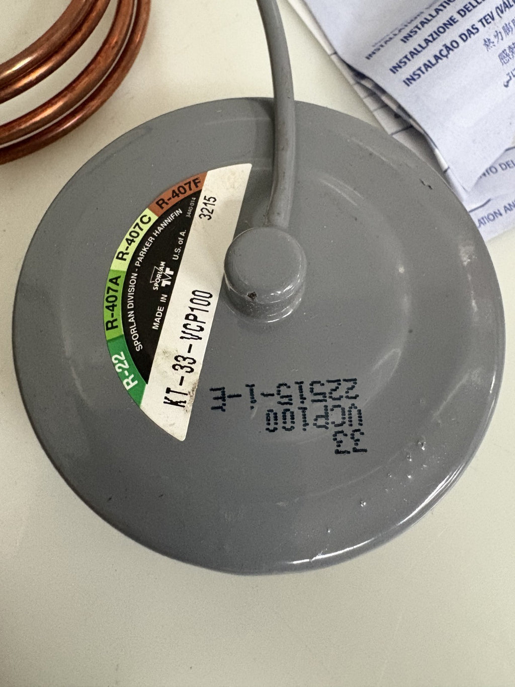 SPORLAN THERMAL EXPANSION VALVE POWER HEAD KT-33-VCP1003