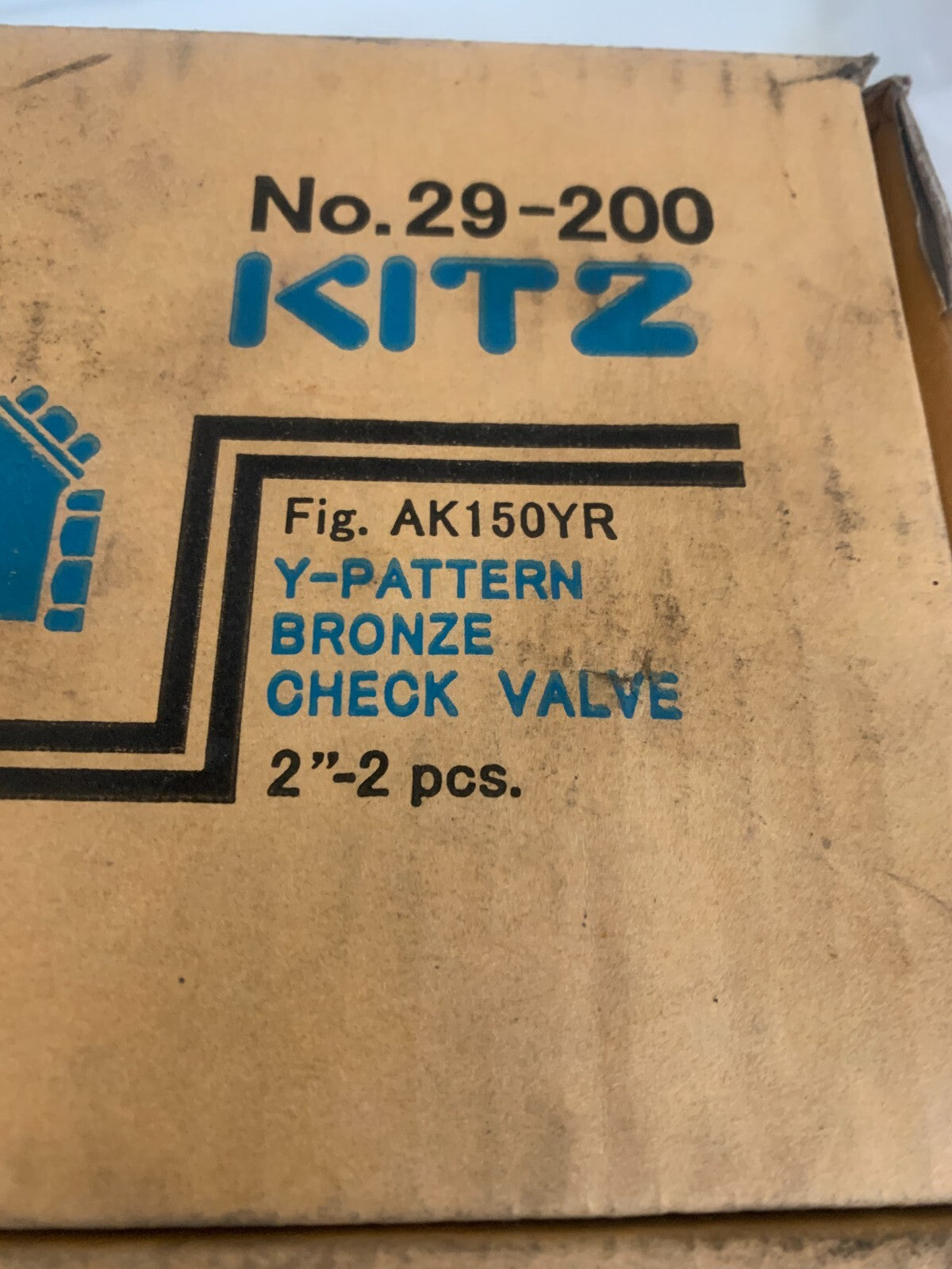 LOT OF 2  KITZ Y PATTERN CHECK VALVE #29-200 2" BRASS AK15OYR4