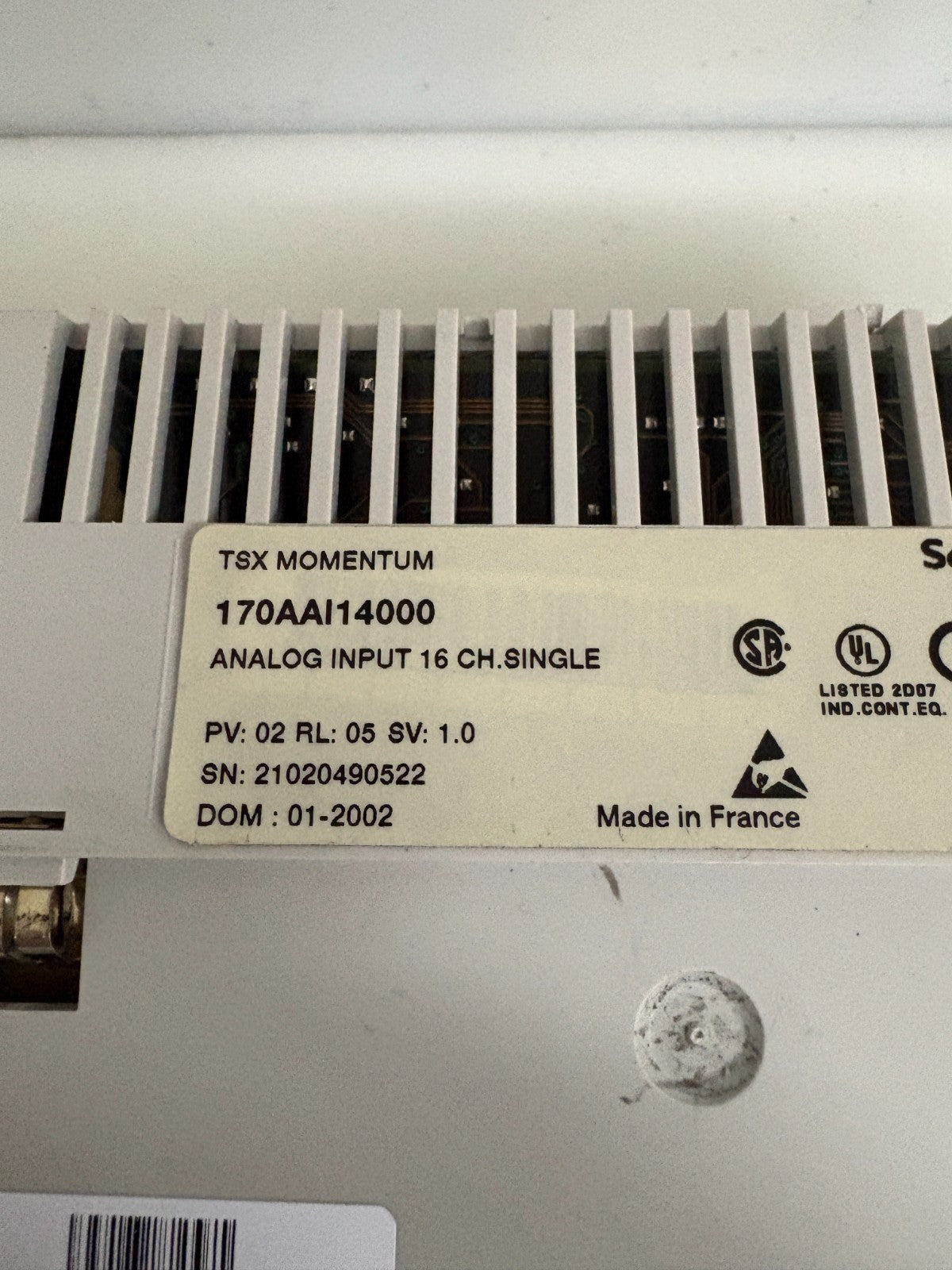 SCHNEIDER TSX MOMENTUM 170 AA/14000 ANALOG INPUT 16 CH. SINGLE