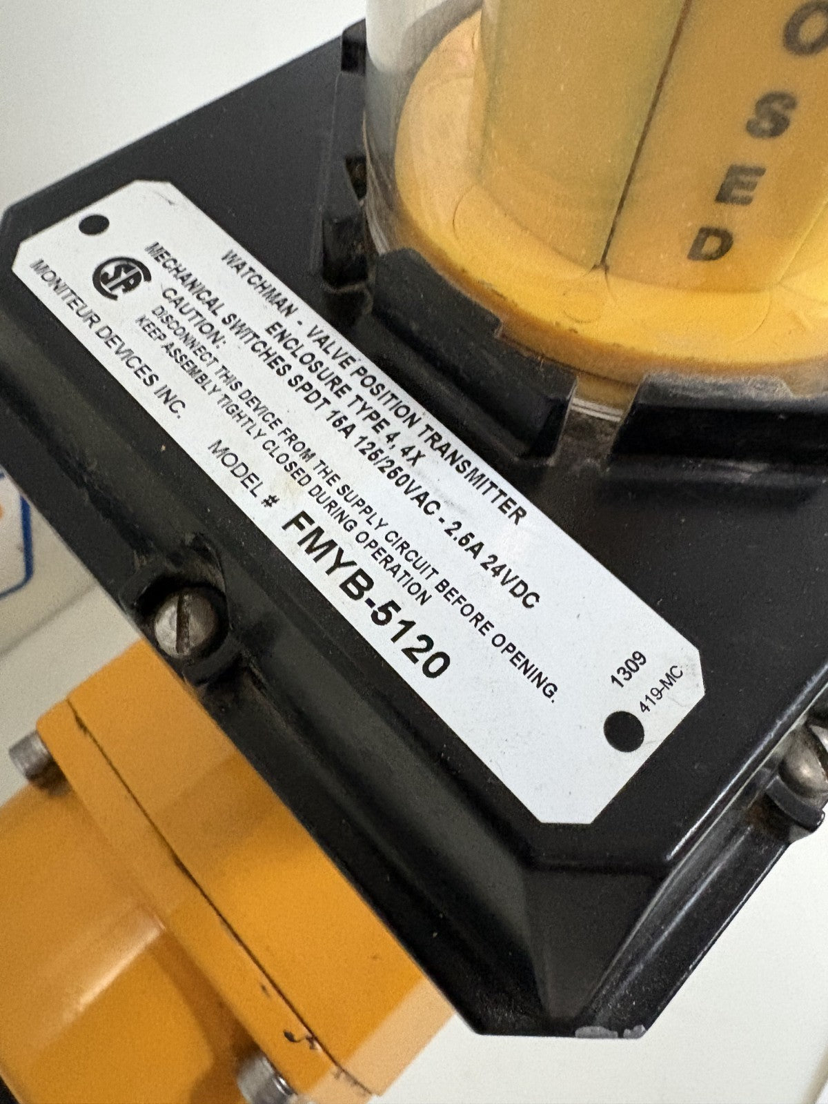 WATCHMAN VALVE POSITION TRANSMITTER FMYB-5120 W/QS0200.403 STACW PNEUMATIC2