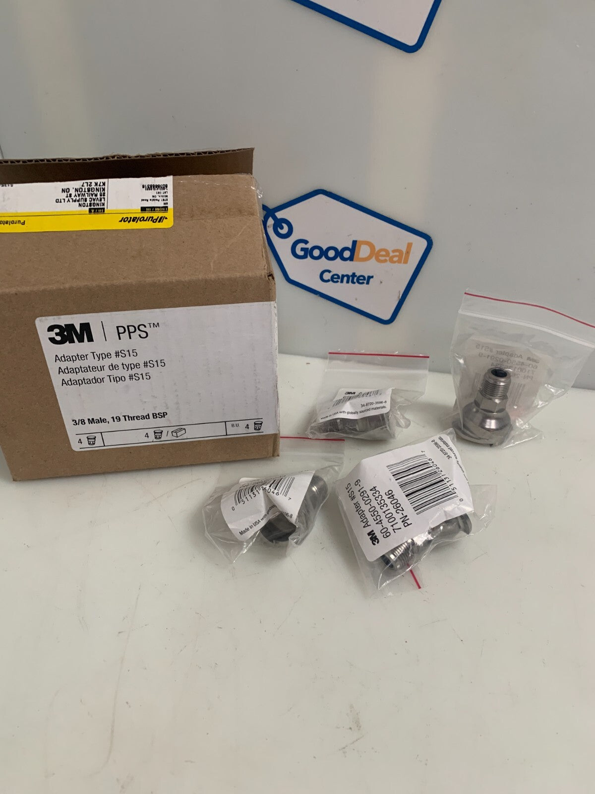 Case of 4 3M PPS Spray Gun Cup Adapter Type S15 Spray Gun Cup 3/8 male 19 Thread0